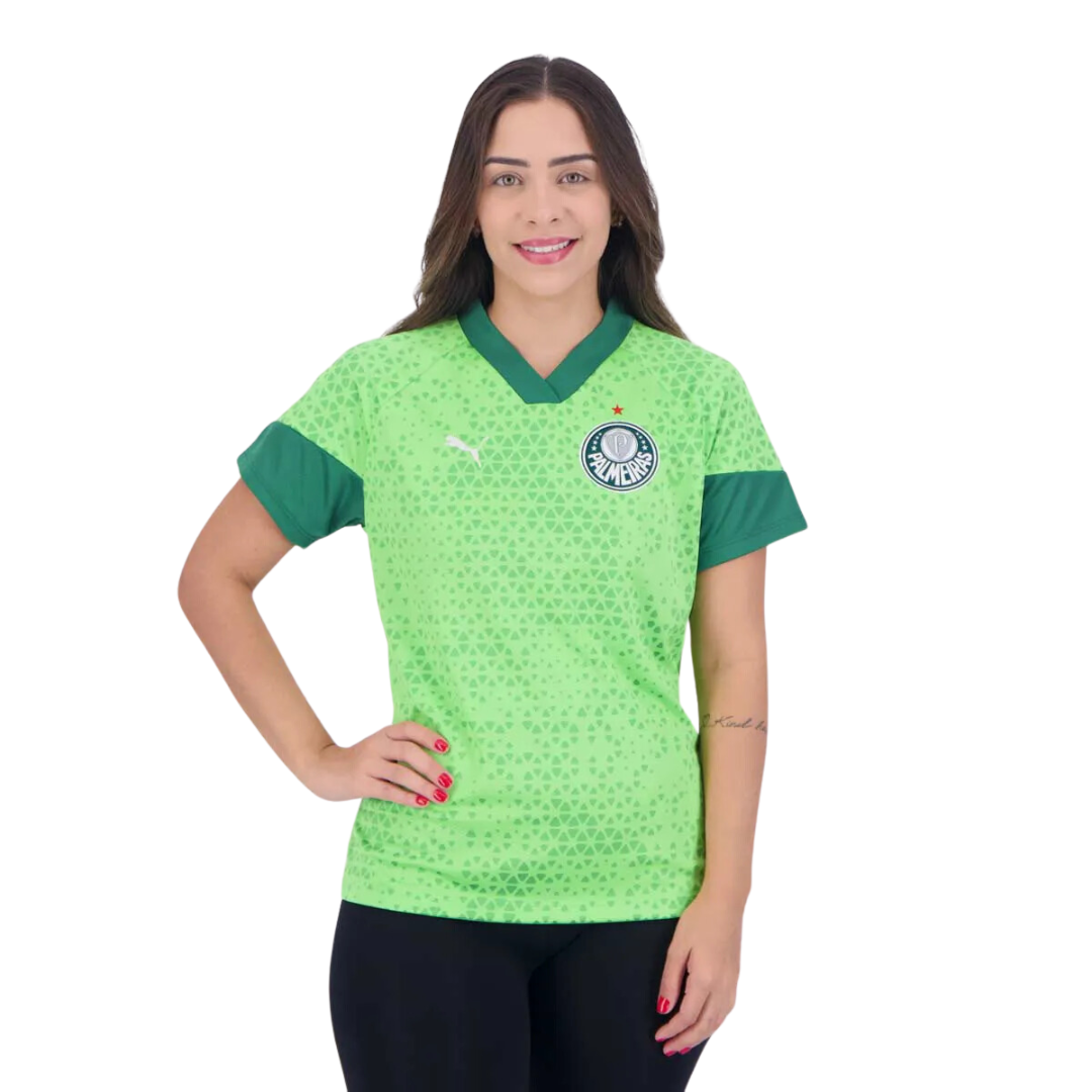 Camisa Puma Palmeiras Treino 2024 Feminina Verde