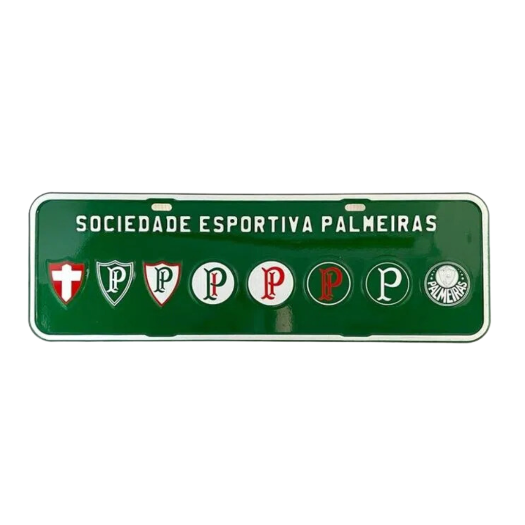 Placa Palmeiras simbolos Verde